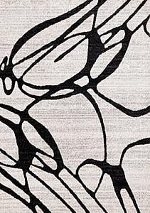 Eclipse Grey Black Drizzle Swirl Rug by Kalora