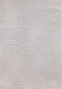 Ellington Grey Abstract Herringbone Design Rug by Kalora