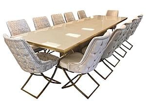 Napoli 130" Dining Room Table, Cream by Furnia Furniture
