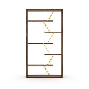 Tars Bookcase, Walnut/Yellow by Furnia Furniture