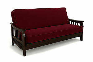 Suede Burgundy Futon Cover Full w/Piping (54" x 75") by Prestige