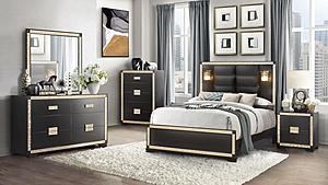 Blake Black/Gold Bedroom Set by Global Furniture