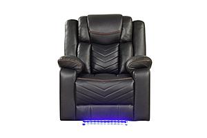 Challenger Gray Faux Leather Reclining Chair by Galaxy Furniture