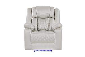 Challenger Ice Faux Leather Reclining Chair by Galaxy Furniture