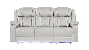 Challenger Ice Faux Leather Reclining Sofa by Galaxy Furniture