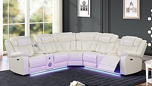 Challenger Ice Sectional Sofa w/LED by Galaxy Furniture