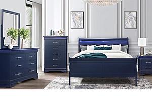 Charlie Blue Bedroom Set by Global Furniture