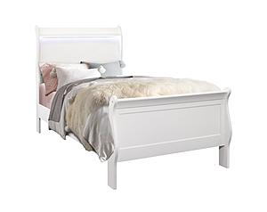 Charlie White Twin Bed w/LED by Global Furniture