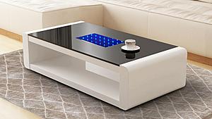 Chelsea White Coffee Table w/Built in LED by Galaxy Furniture
