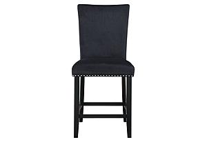 D04 Black Velvet Bar Stool (Set of 2) by Global Furniture