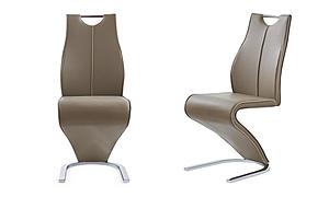 D4126DC Brown PU Leatherette /Cappuccino Trim Dining Chair (Set of 2) by Global Furniture