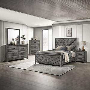 Denver Gray Wood Bedroom Set by Galaxy Furniture