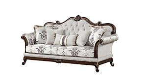 Gloria White Button Tufted Upholstered Sofa by Galaxy Furniture