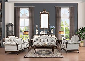Gloria White Polyster Sofa, Loveseat & Chair by Galaxy Furniture