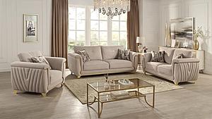 Leena Beige Sofa, Loveseat & Chair by Galaxy Furniture