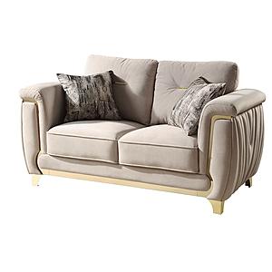 Leena Beige Upholstery Loveseat by Galaxy Furniture
