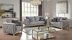 Leena Gray Sofa, Loveseat & Chair by Galaxy Furniture