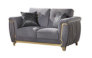Leena Gray Upholstery Loveseat by Galaxy Furniture