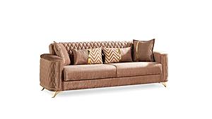 Luna Copper Thick Velvet Fabric Upholstered Sofa by Galaxy Furniture