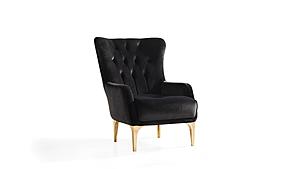 Lust Black Polyester Fabric Upholstery Chair by Galaxy Furniture