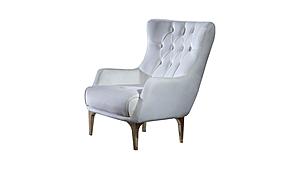 Lust Off White Polyester Fabric Upholstery Chair by Galaxy Furniture