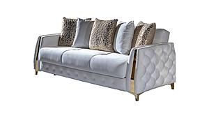 Lust Off White Polyester Fabric Upholstery Sofa by Galaxy Furniture