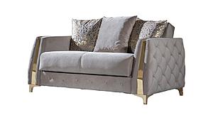 Lust Taupe Polyester Fabric Upholstery Loveseat by Galaxy Furniture