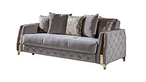 Lust Taupe Polyester Fabric Upholstery Sofa by Galaxy Furniture