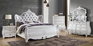 Opulence Pearl White Wood Bedroom Set by Galaxy Furniture