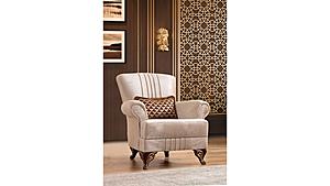 Carmen Beige Upholstered Chair by Galaxy Furniture