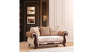 Carmen Beige Upholstered Loveseat by Galaxy Furniture
