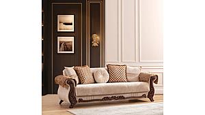 Carmen Beige Upholstered Sofa by Galaxy Furniture