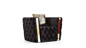 Naomi Black Velvet Fabric Chair by Galaxy Furniture