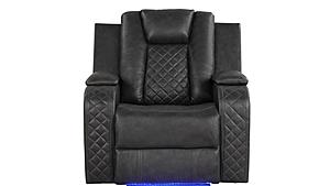 Benz Gray Faux Leather Chair by Galaxy Furniture