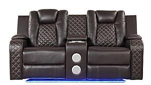 Benz Brown Faux Leather Loveseat by Galaxy Furniture