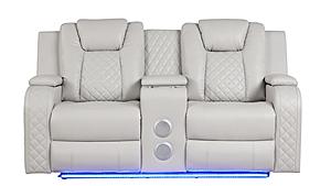 Benz Ice Faux Leather Loveseat by Galaxy Furniture
