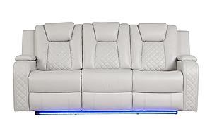 Benz Ice Faux Leather Sofa by Galaxy Furniture