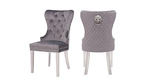 Simba Velvet Fabric Dining Chairs w/Stainless Steel Legs (Set of 2) by Galaxy Furniture