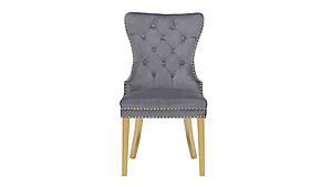 Simba Velvet Fabric Dining Chairs w/Gold Legs (Set of 2) by Galaxy Furniture