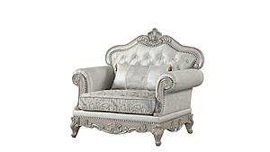 Tuscan Silver Button Tufted Upholstered Chair by Galaxy Furniture