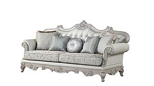 Tuscan Silver Button Tufted Upholstered Sofa by Galaxy Furniture