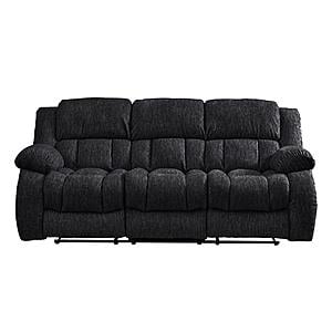 U250 Ebony Reclining Sofa & Console Reclining Loveseat, Glider Recliner by Global Furniture