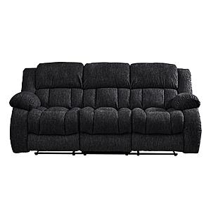 U250 Ebony Reclining Sofa & Console Reclining Loveseat by Global Furniture