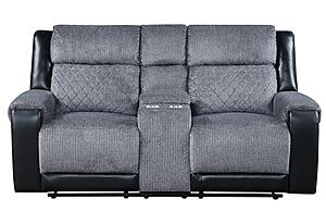 U5914 Grey/Black Console Reclining Loveseat by Global Furniture