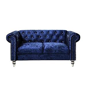 U9550 Blue Velvet Loveseat by Global Furniture