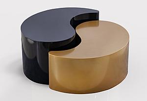 Ying Yang Black & Gold Coffee Table by Galaxy Furniture