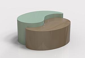 Ying Yang Mint & Taupe Coffee Table by Galaxy Furniture