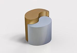 Ying Yang Gold & Silver Side Table by Galaxy Furniture