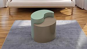 Ying Yang Mint & Taupe Side Table by Galaxy Furniture