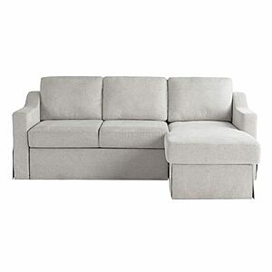 Serta&reg; Harvard Convertible Sofa with Reversible Chaise in Linen by Lifestyle
